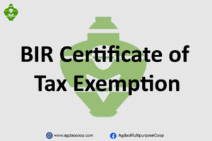 BIR Certificate of Tax Exemption
